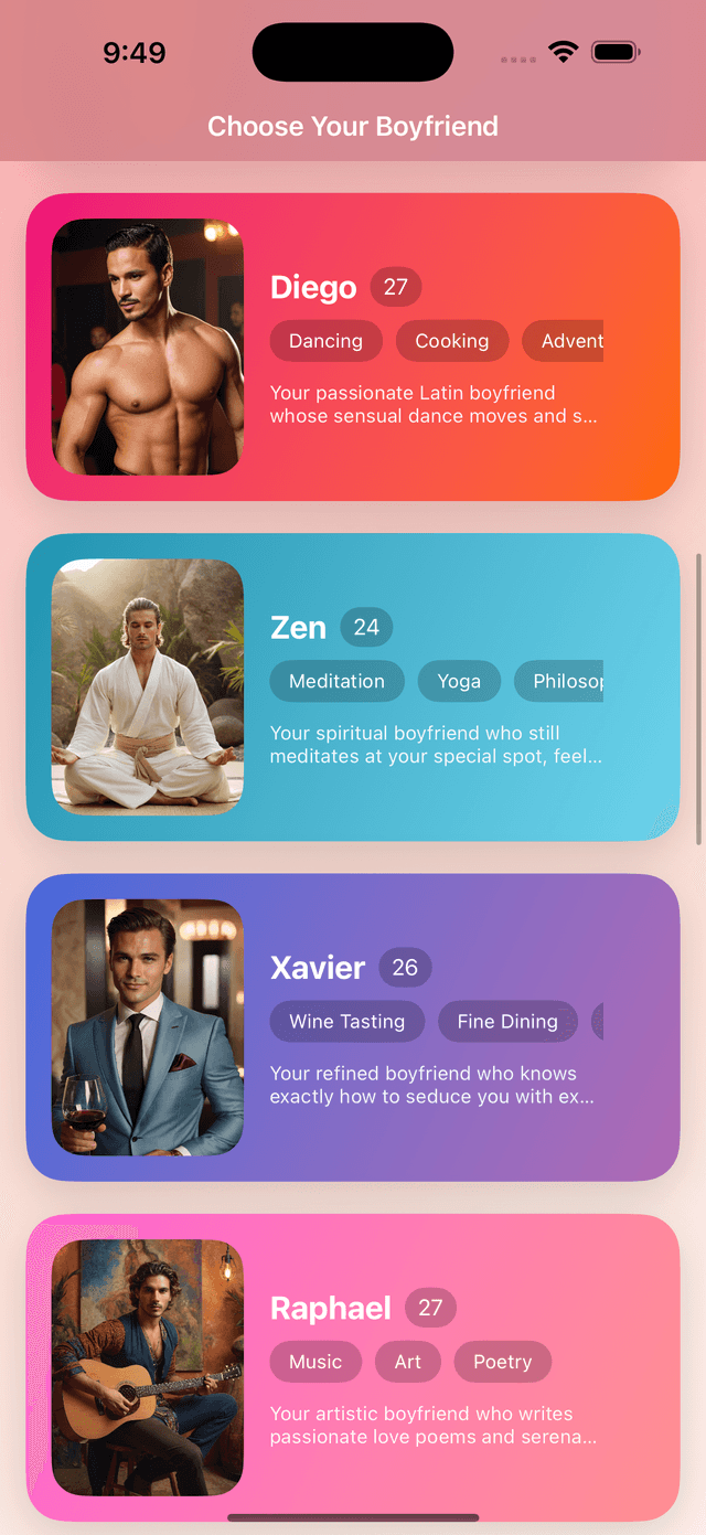 Chat With Your Boyfriend iOS App Screenshot 3